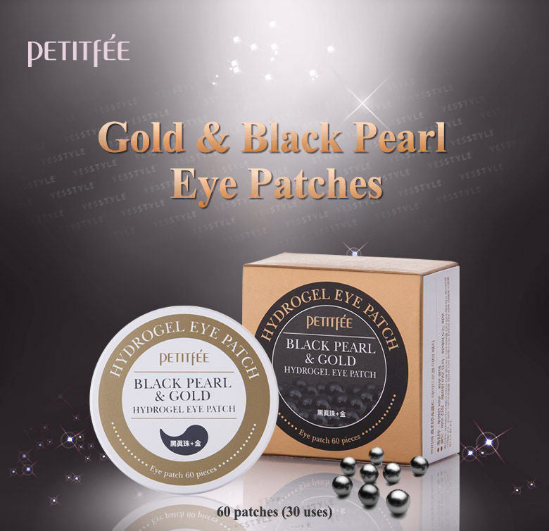 PETITFEE - Black Pearl & Gold Eye Patch 60pcs, 60pcs (30pairs), 173 g, 8809239801820