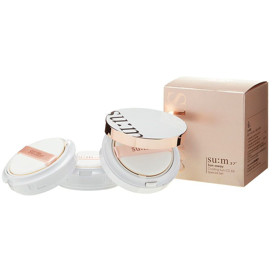 su:m37 - Sun-Away Cooling Sun CC EX SPF50+ PA+++ Special Set: 15g + Refill 15g x 2pcs, 15g + 15g x 2pcs, 223 g, 8801051501308