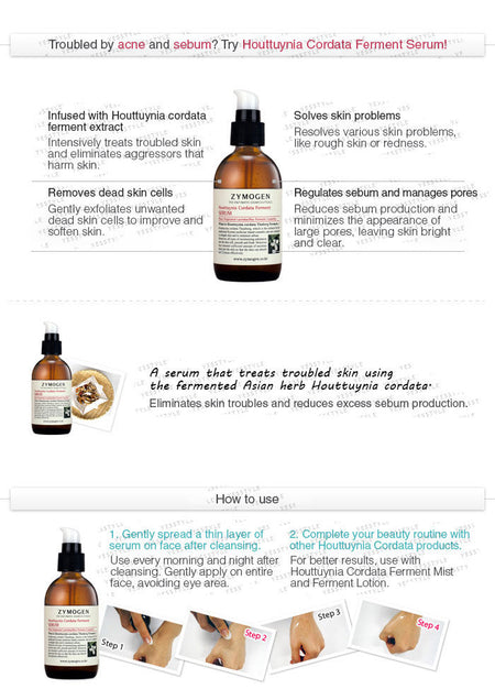 ZYMOGEN - Houttuynia Cordata Ferment Serum 105ml, 105ml, 250 g, 8809046296901