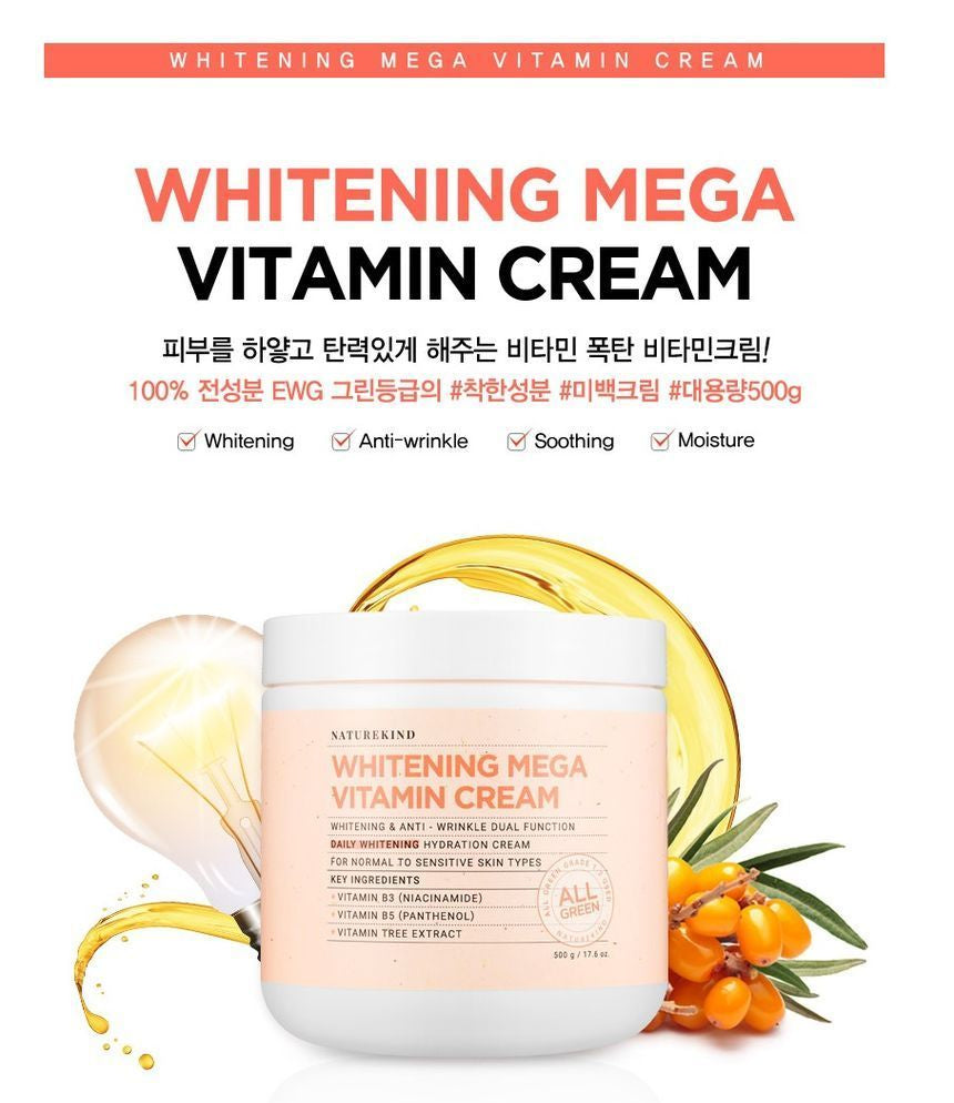 NATUREKIND - Whitening Mega Vitamin Cream 500g, 500g, 589 g, 8809665910905