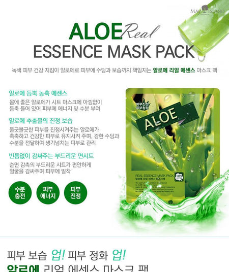 May Island - Aloe Real Essence Mask Pack 1pc, 25ml, 70 g, 8809515400969