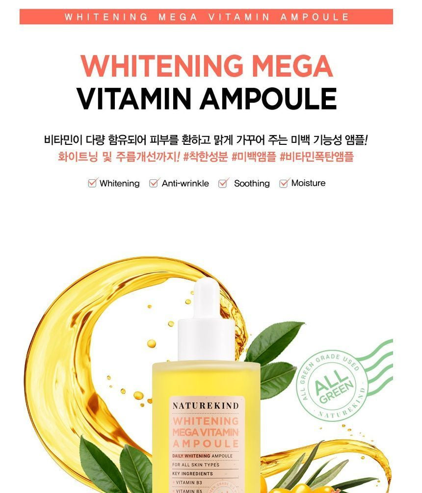 NATUREKIND - Whitening Mega Vitamin Ampoule 100ml, 100ml, 250 g, 8809665910912