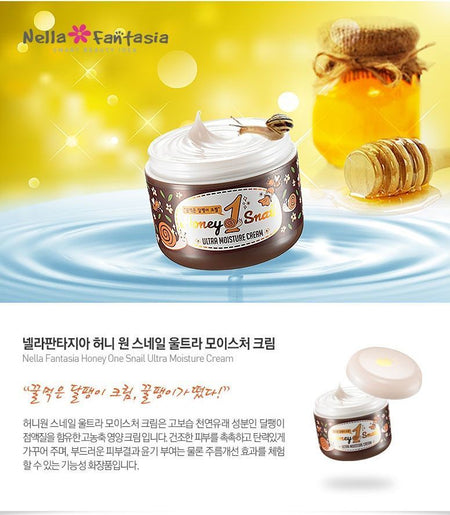 Nella - Honey 1 Snail Ultra Moisture Cream 100g, 100g, 178 g, 8809588580193