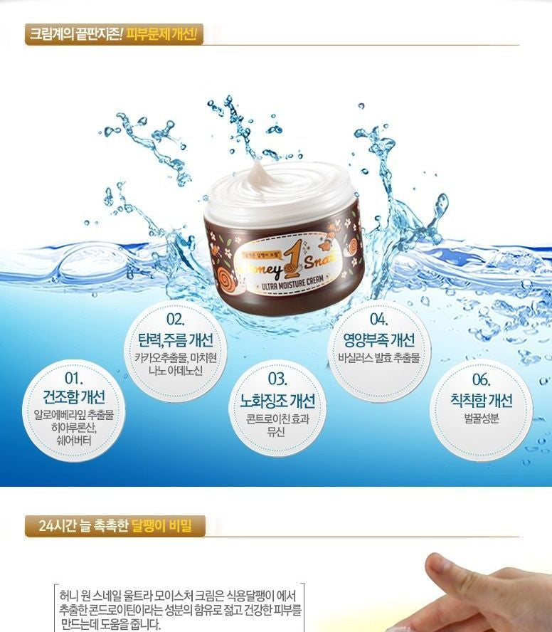 Nella - Honey 1 Snail Ultra Moisture Cream 100g, 100g, 178 g, 8809588580193