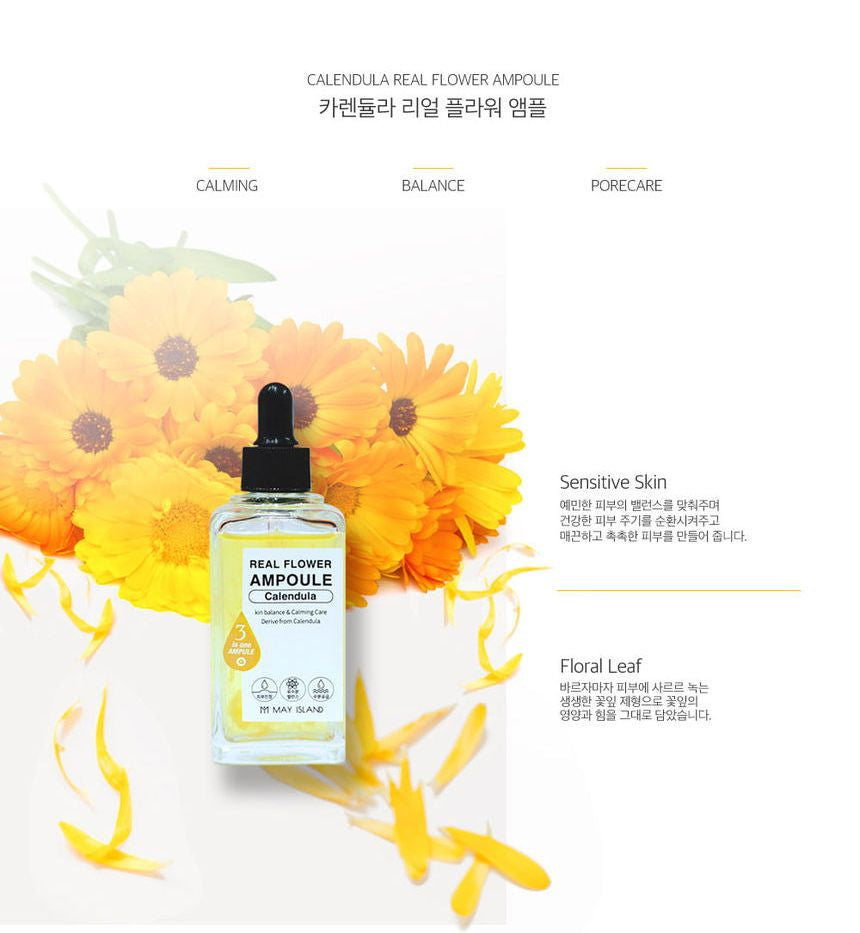 May Island - Real Flower Ampoule #Calendula 100ml, 100ml, 258 g, 8809515400495