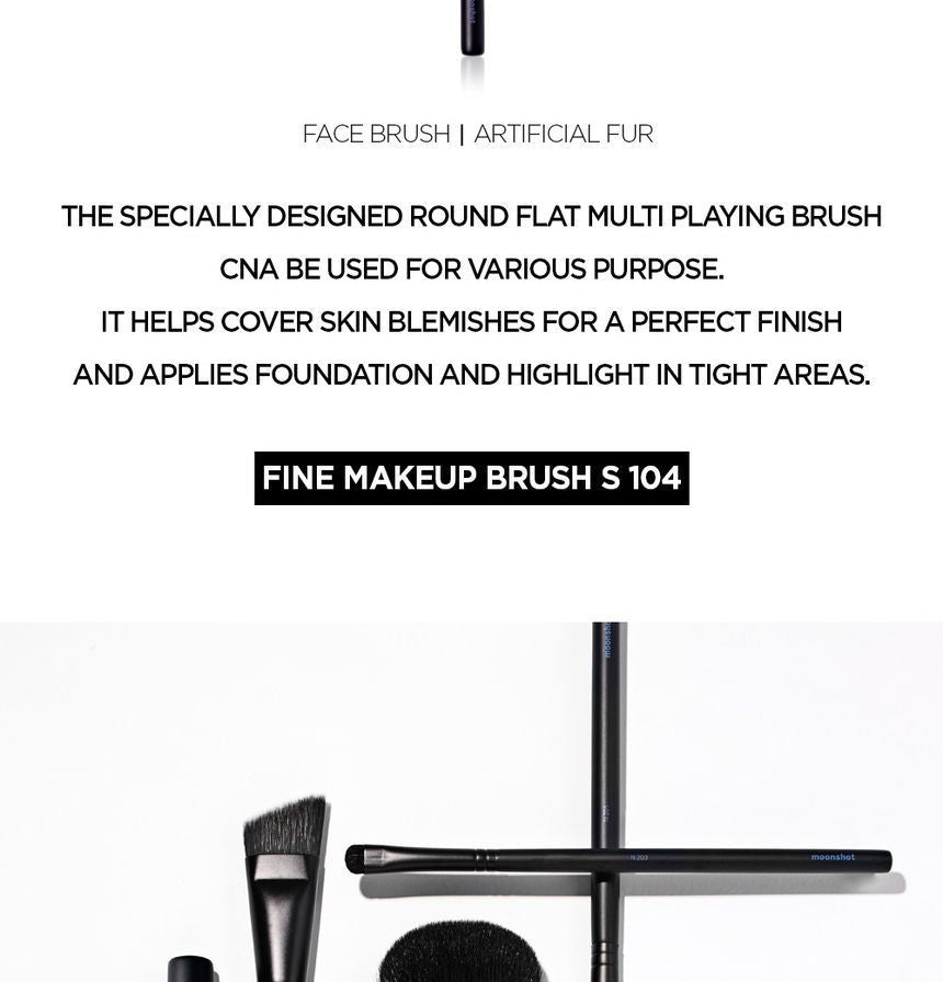 moonshot - Fine Makeup Brush S104, 1 pc, 50 g, 8809429362223