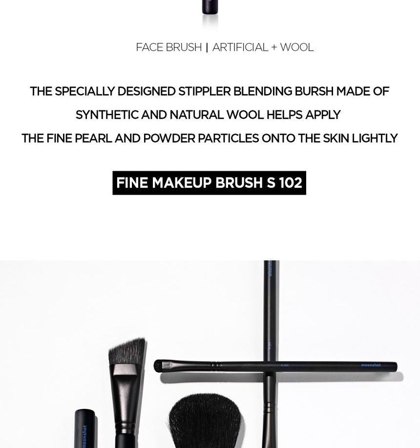 moonshot - Fine Makeup Brush S102, 1 pc, 50 g, 8809429362308