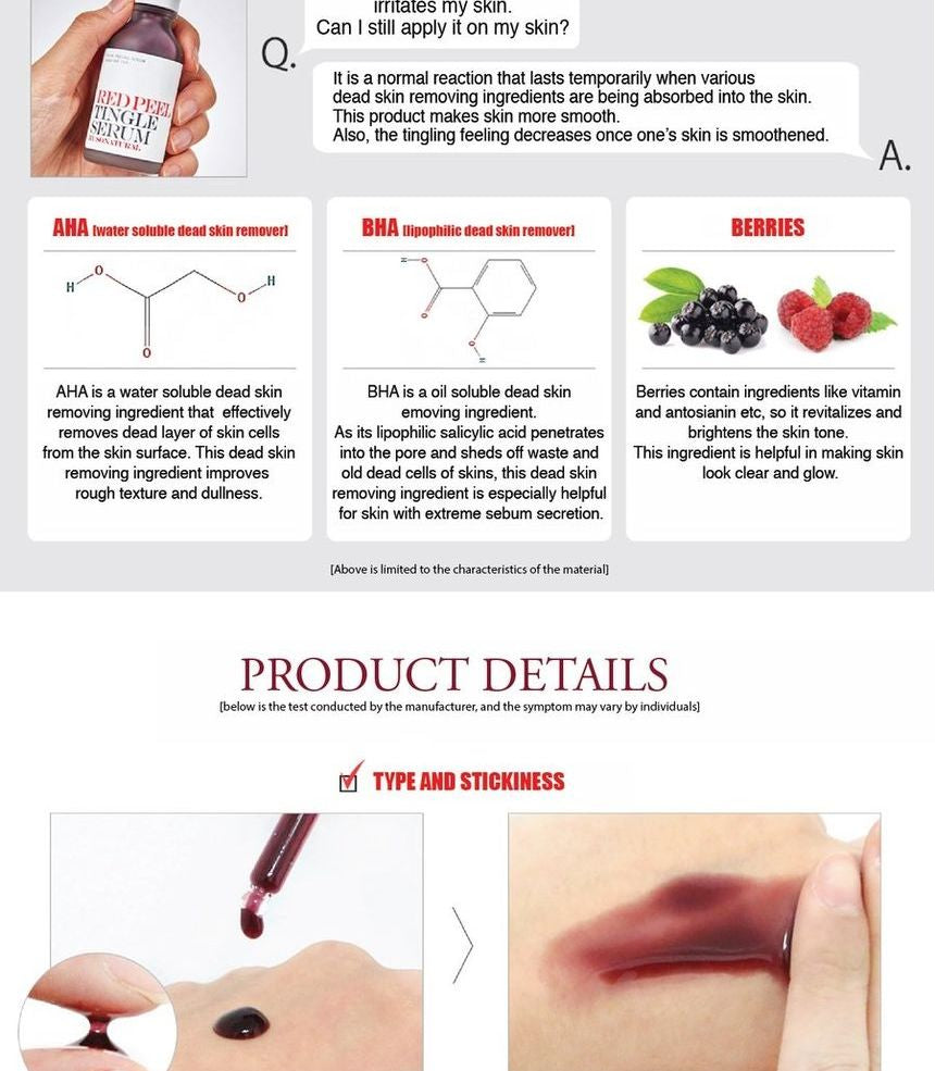 so natural - Red Peel Tingle Serum, 35ml, 108 g, 8809263875606