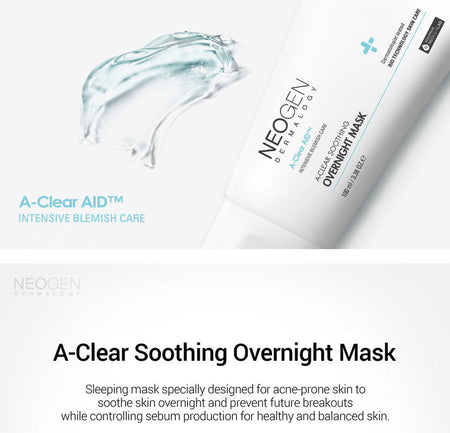 NEOGEN - Dermalogy A-Clear Soothing Overnight Mask, 100ml, 141 g, 8809381449550
