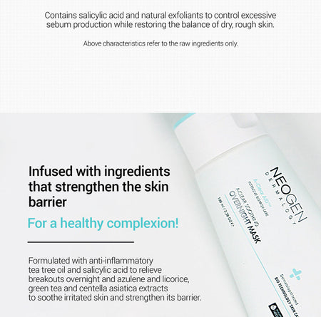 NEOGEN - Dermalogy A-Clear Soothing Overnight Mask, 100ml, 141 g, 8809381449550