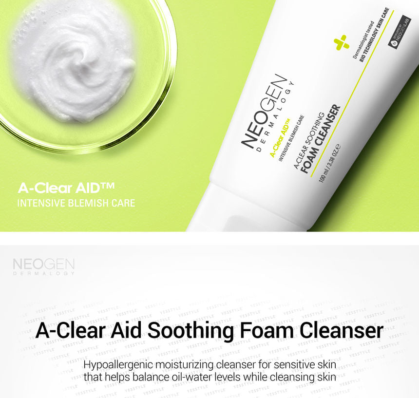 NEOGEN - Dermalogy A-Clear Aid Soothing Foam Cleanser, 100ml, 145 g, 8809381449543