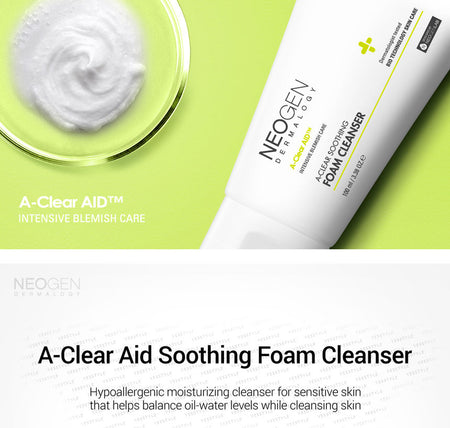 NEOGEN - Dermalogy A-Clear Aid Soothing Foam Cleanser, 100ml, 145 g, 8809381449543