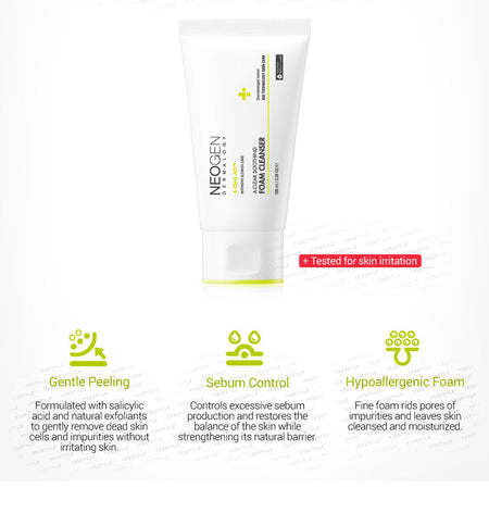 NEOGEN - Dermalogy A-Clear Aid Soothing Foam Cleanser, 100ml, 145 g, 8809381449543
