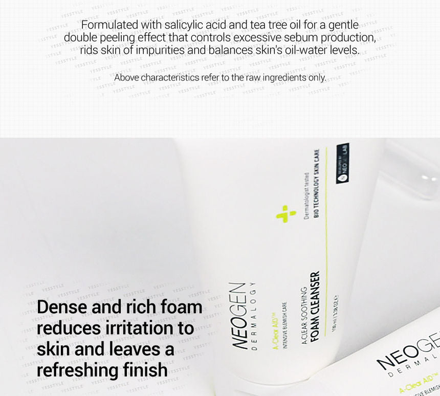 NEOGEN - Dermalogy A-Clear Aid Soothing Foam Cleanser, 100ml, 145 g, 8809381449543