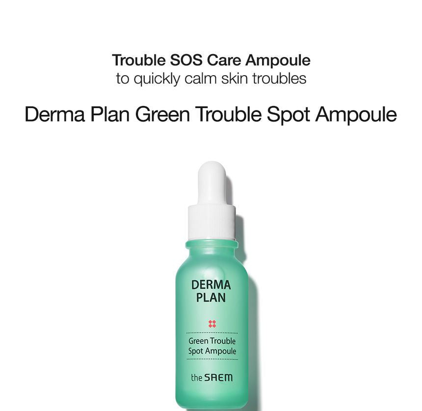The Saem - Derma Plan Green Trouble Spot Ampoule, 20ml, 97 g, 8806164162811