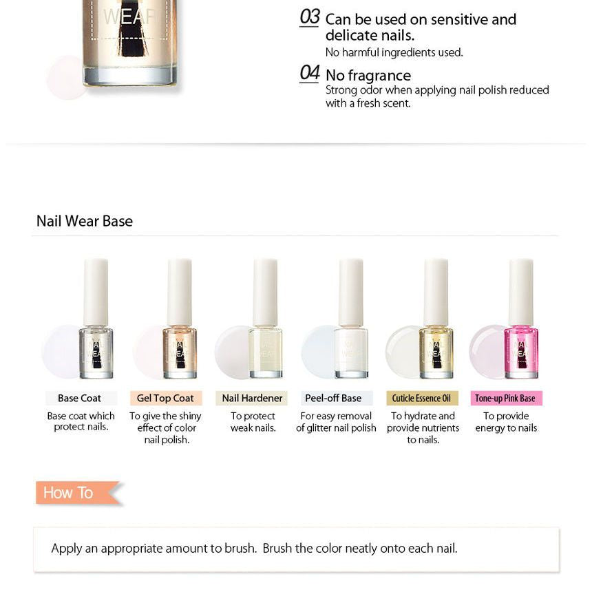 The Saem - Nail Wear Gel Top Coat, 7ml, 40 g, 8806164134030