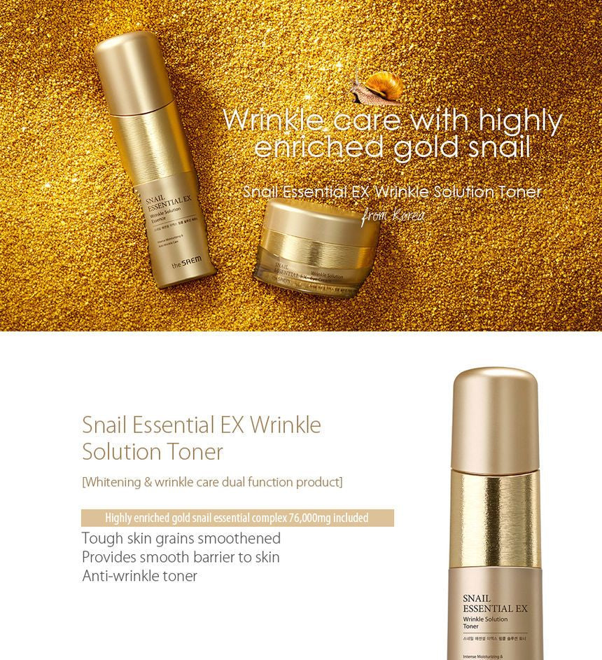 The Saem - Snail Essential EX Wrinkle Solution Toner 150ml, 150ml, 295 g, 8806164172872