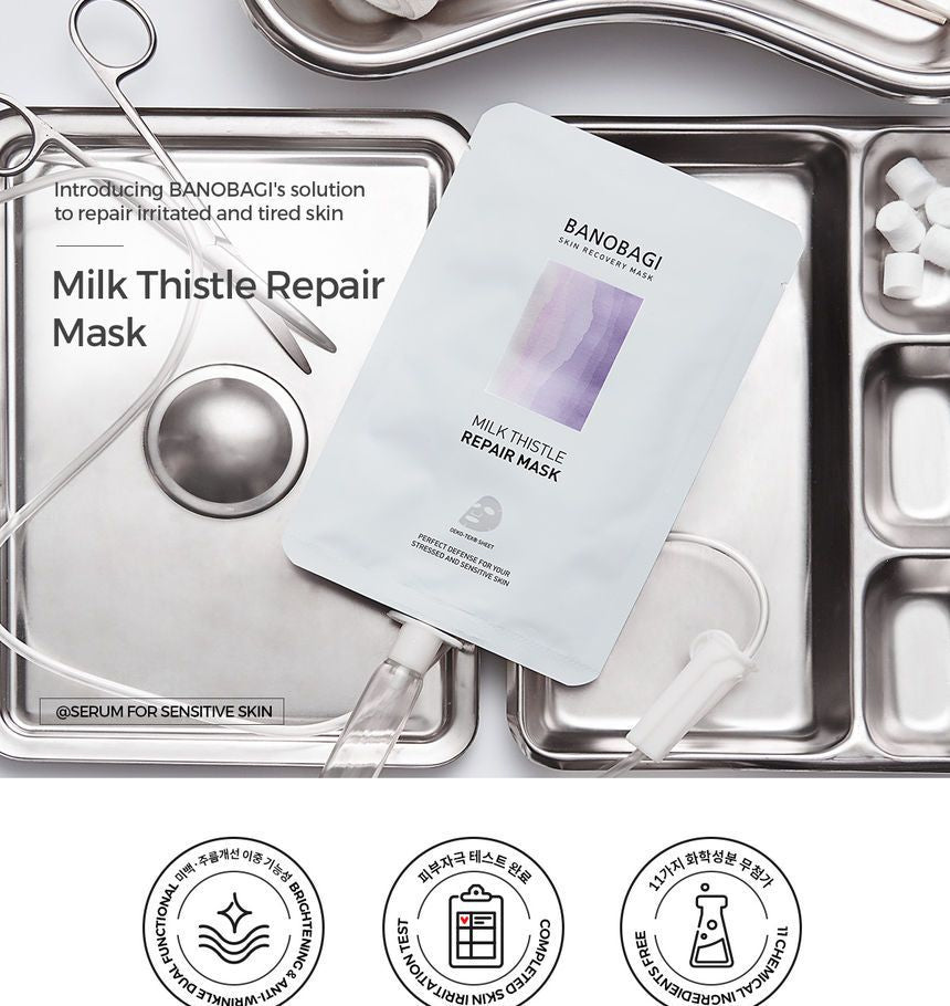 BANOBAGI - Milk Thistle Repair Mask Set, 30g x 10pcs, 389 g, 8809486362587