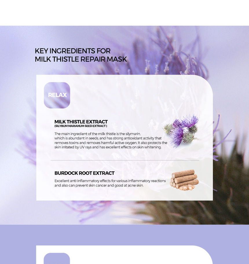 BANOBAGI - Milk Thistle Repair Mask Set, 30g x 10pcs, 389 g, 8809486362587