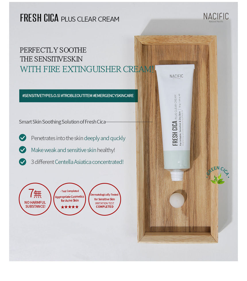 Nacific - Fresh Cica Plus Clear Cream, 50ml, 80 g, 8809517461326