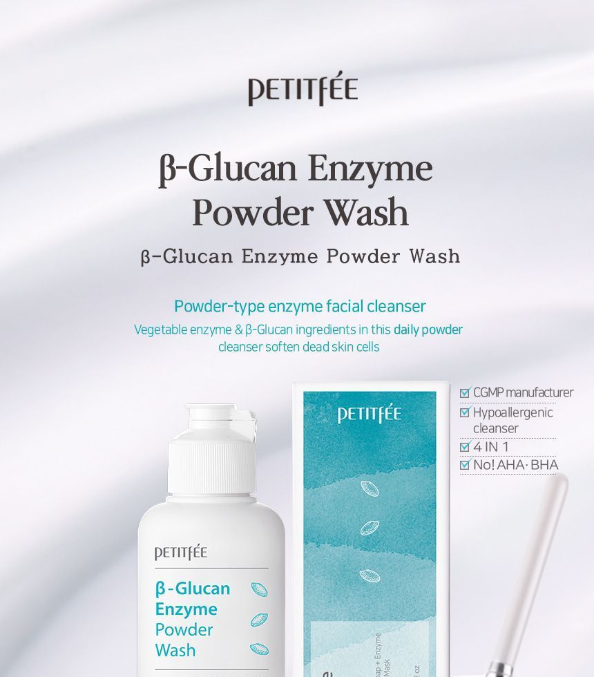 PETITFEE - Beta Glucan Enzyme Powder Wash 80g, 80g, 116 g, 8809508850214