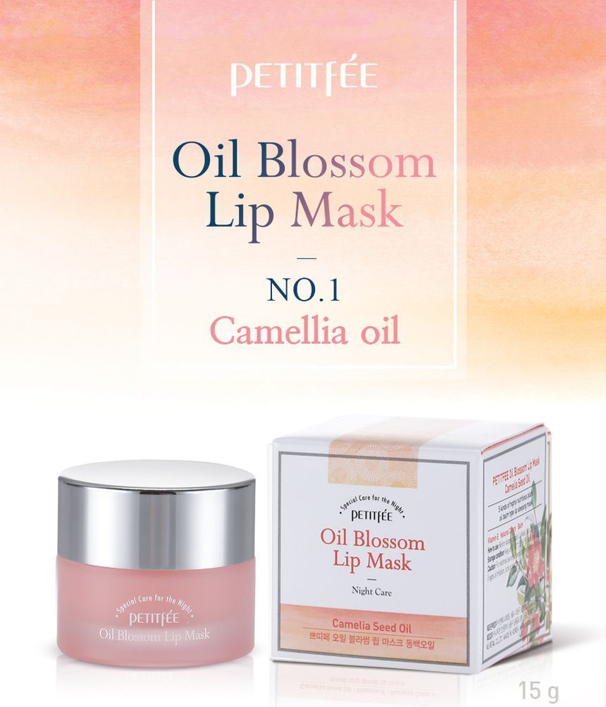 PETITFEE - Oil Blossom Lip Mask (Camelia Seed Oil) 15g, 15g, 103 g, 8809508850023