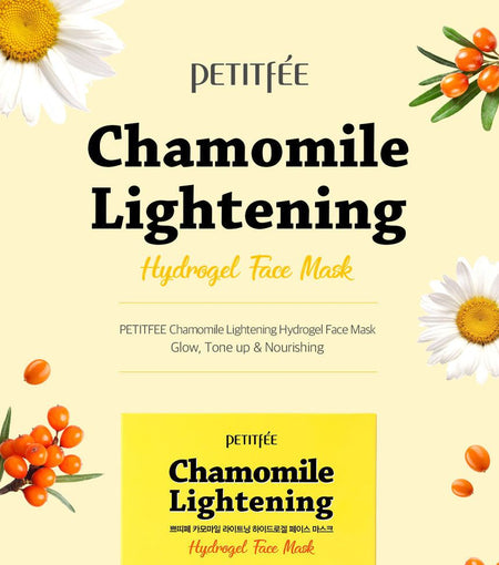 PETITFEE - Chamomile Lightening Hydrogel Face Mask Set 5pcs, 32g x 5pcs, 292 g, 8809508850450