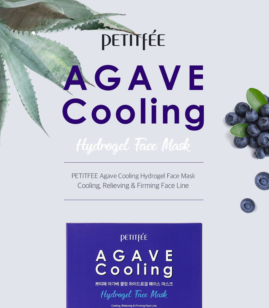 PETITFEE - Agave Cooling Hydrogel Face Mask Set 5pcs, 32g x 5pcs, 288 g, 8809508850450