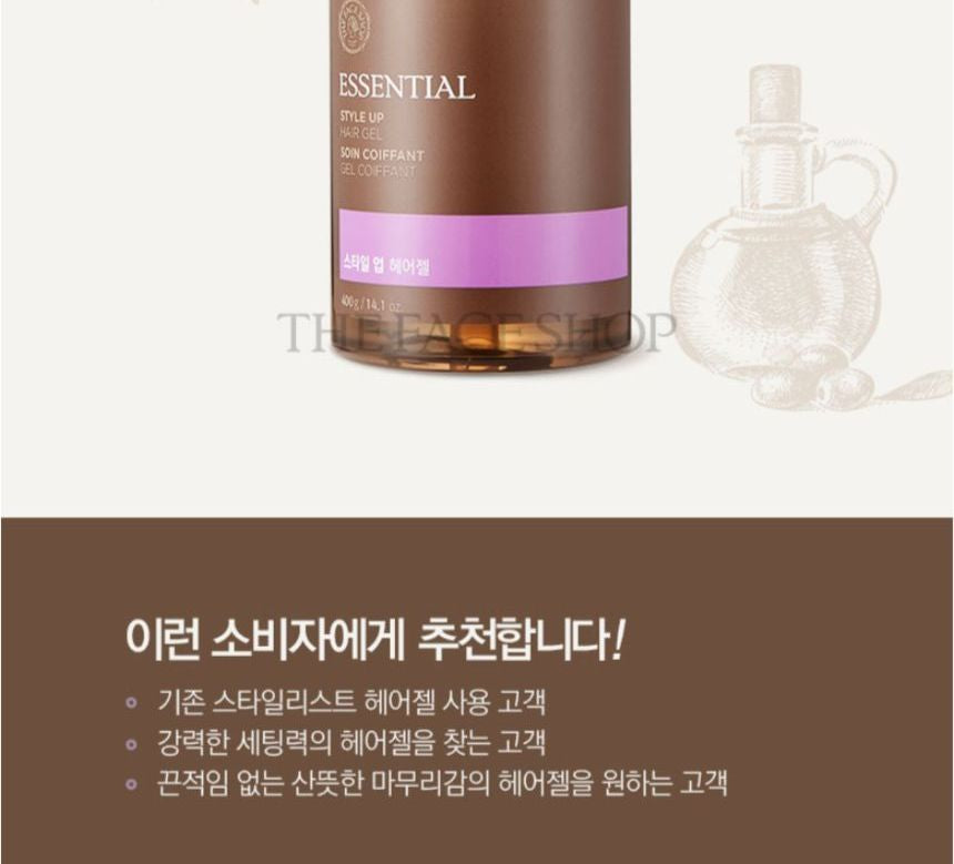 THE FACE SHOP - Essential Style Up Hair Gel, 400g, 464 g, 8806182581359