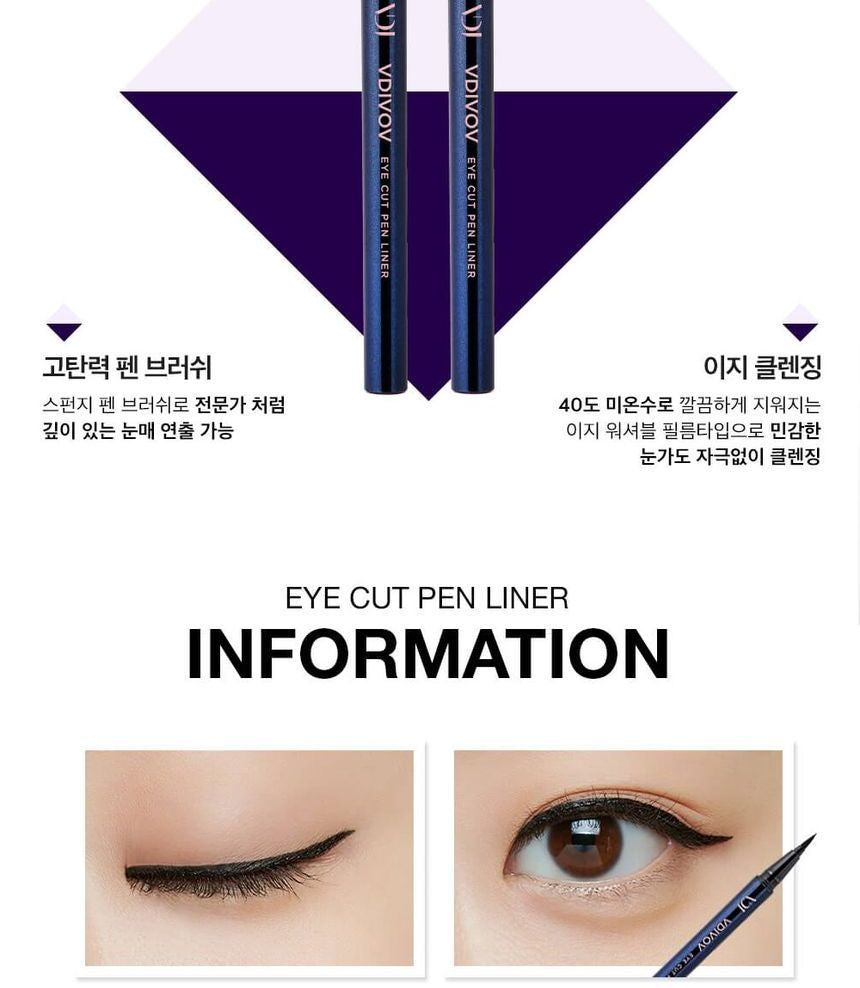 VDIVOV - Eye Cut Pen Liner, Black, 13 g, 8801051338645
