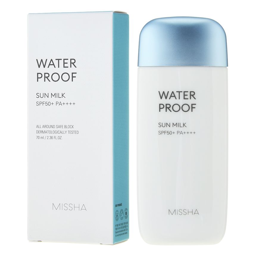 MISSHA - All-around Safe Block Waterproof Sun Milk SPF50+ PA++++ 70ml, 2018 New Version - 70ml, 105 g, 8809581452343