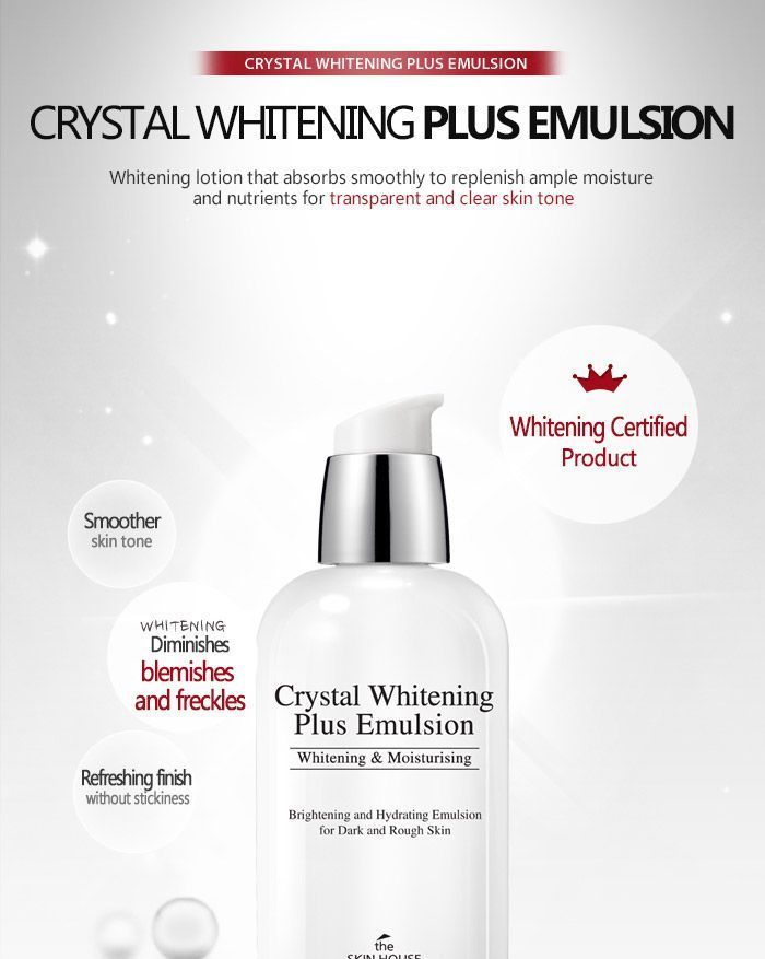 the SKIN HOUSE - Crystal Whitening Plus Emulsion, 130ml, 322 g, 8809080821084