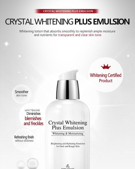 the SKIN HOUSE - Crystal Whitening Plus Emulsion, 130ml, 322 g, 8809080821084