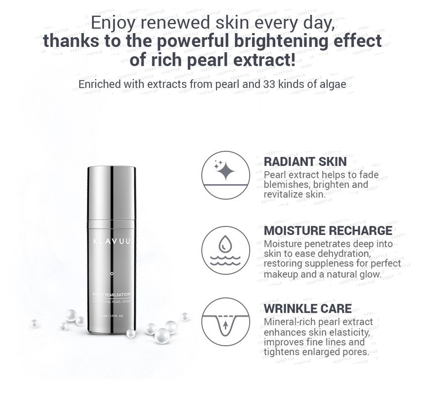 KLAVUU - White Pearlsation Facial Divine Pearl Serum 33ml, 33ml, 148 g, 8809482360136