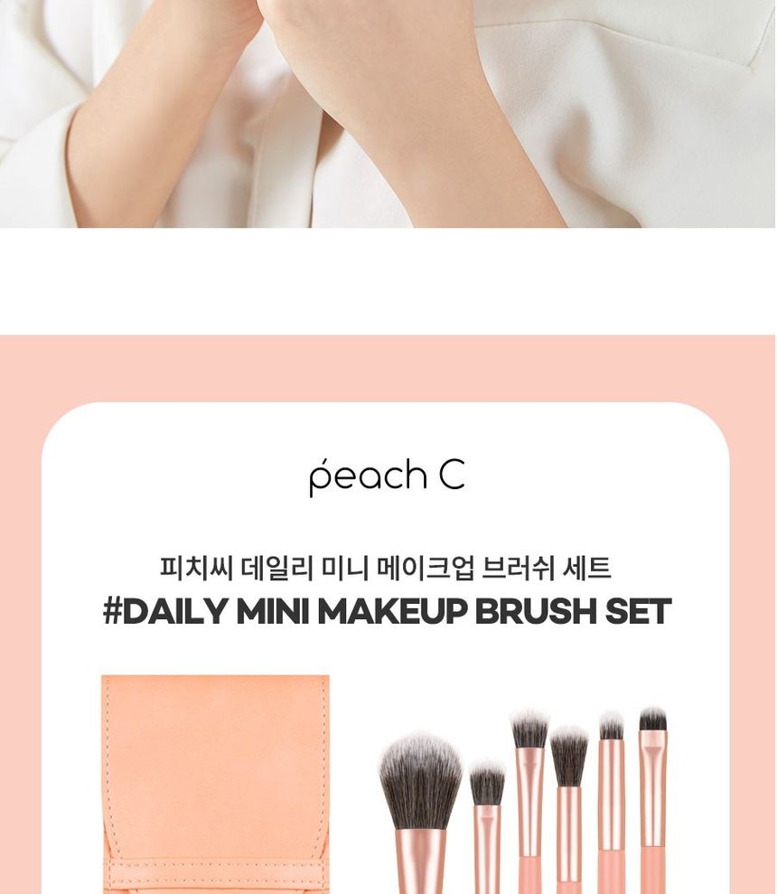 Peach C - Daily Mini Makeup Brush Set, 6 pcs, 64 g, 8809629270151