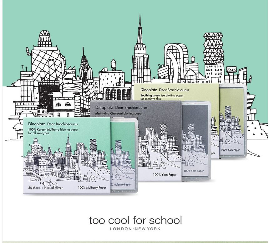 too cool for school - Dinoplatz Dear Brachiosaurus Blotting Paper Refill Only - 3 Types, #02 Green Tea, 10 g, 8809402286652