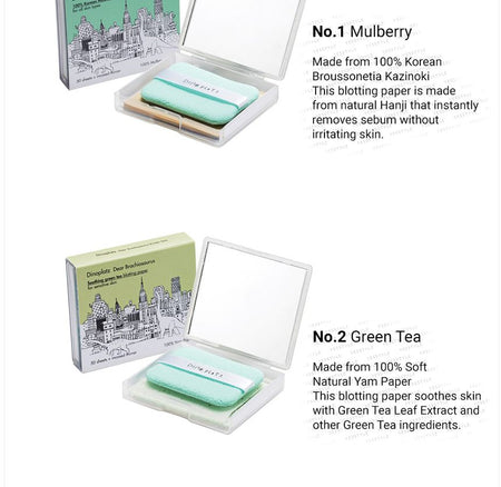 too cool for school - Dinoplatz Dear Brachiosaurus Blotting Paper Refill Only - 3 Types, #02 Green Tea, 10 g, 8809402286652