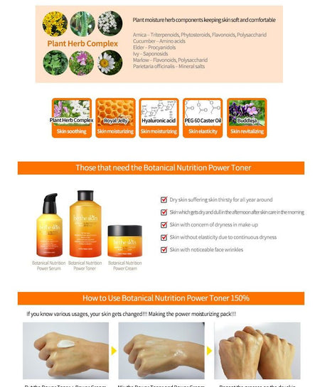 be the skin - Botanical Nutrition Power Toner, 150ml, 351 g, 8809076778446