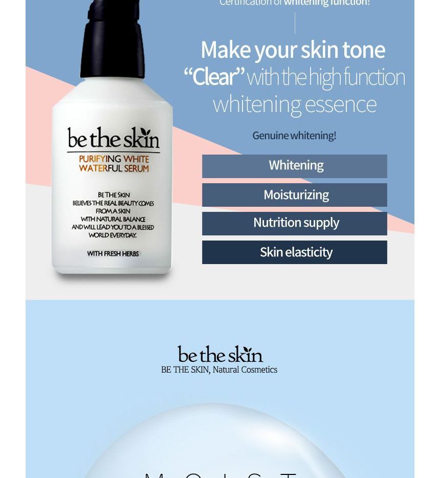 be the skin - Purifying White Waterful Serum, 50ml, 195 g, 8809076777685