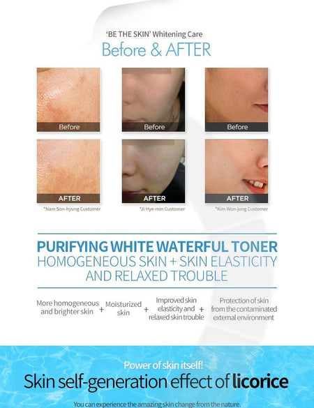 be the skin - Purifying White Waterful Toner, 150ml, 354 g, 8809076775155