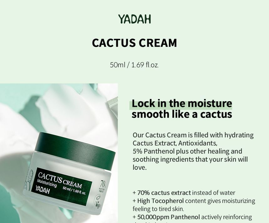 YADAH - Cactus Cream, 50ml, 209 g, 8809340385080