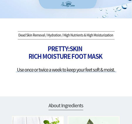 Pretty skin - Rich Moisture Foot Mask, 16ml x 1 pair, 30 g, 8809273163618