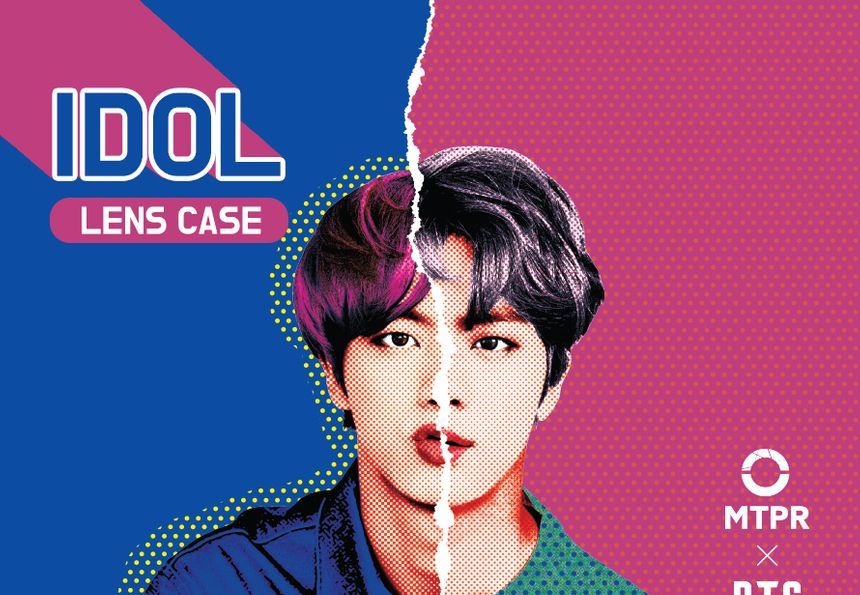 MTPR - BTS Jin Face Illustration Contact Lens Case, 1 pc, 60 g, Lens Case