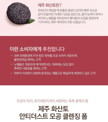 THE FACE SHOP - Jeju Volcanic Lava Anti-Dust Pore-Cleansing Foam, 140ml, 167 g, 8806182592218