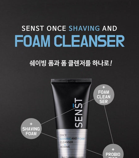 MediFlower - Senst Once Shaving And Foam Cleanser Homme, 120ml, 154 g, 8809116503724