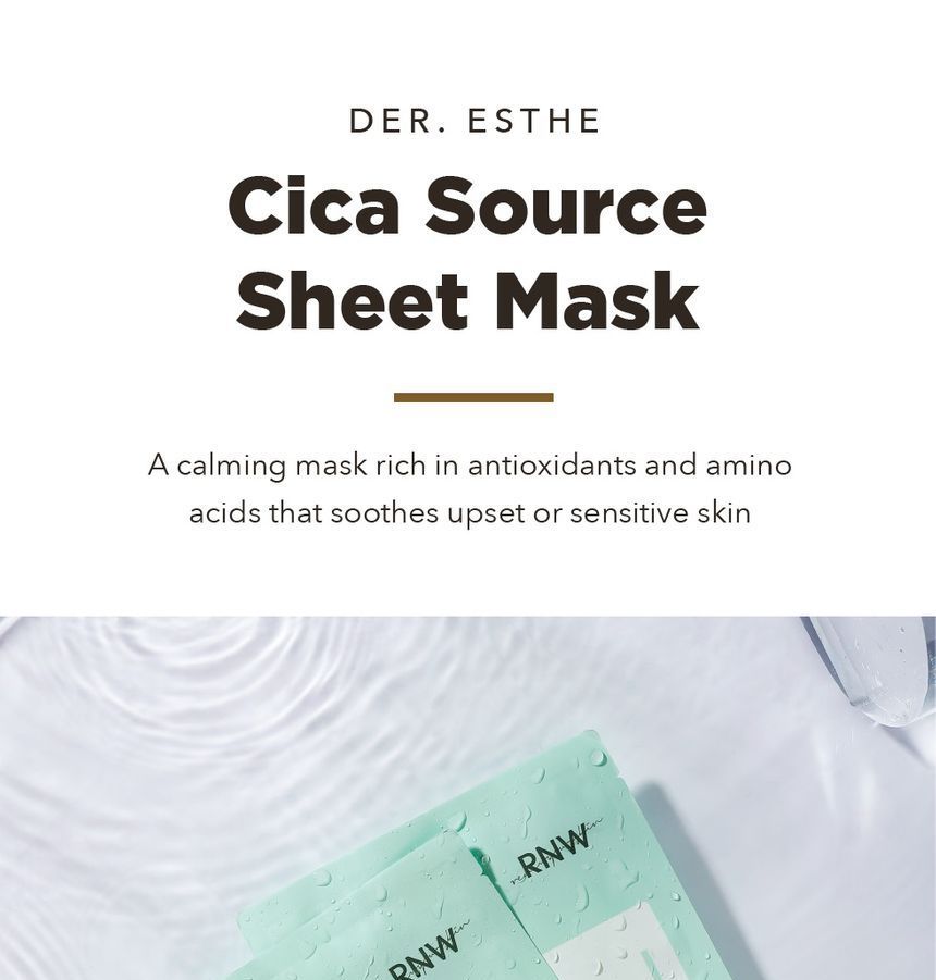 RNW - DER. ESTHE Cica Source Sheet Mask Set, 27g x 10 pcs, 600 g, 8809635330146