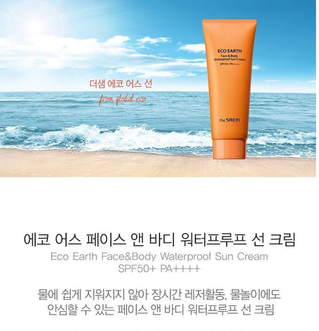 The Saem - Eco Earth Face & Body Waterproof Sun Cream, 100g, 129 g, 8806164172377
