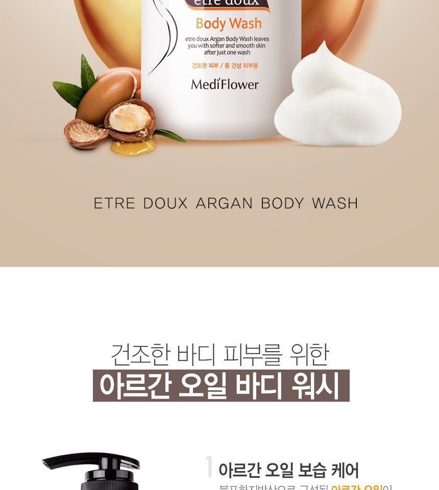 MediFlower - Etre Doux Argan Body Wash, 1000ml, 1079 g, 8809731950002