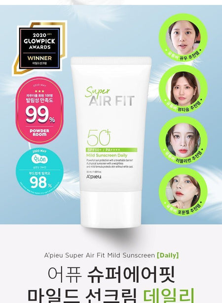 A’PIEU - Super Air Fit Mild Sunscreen Daily, 50ml, 81 g, 8809643530521