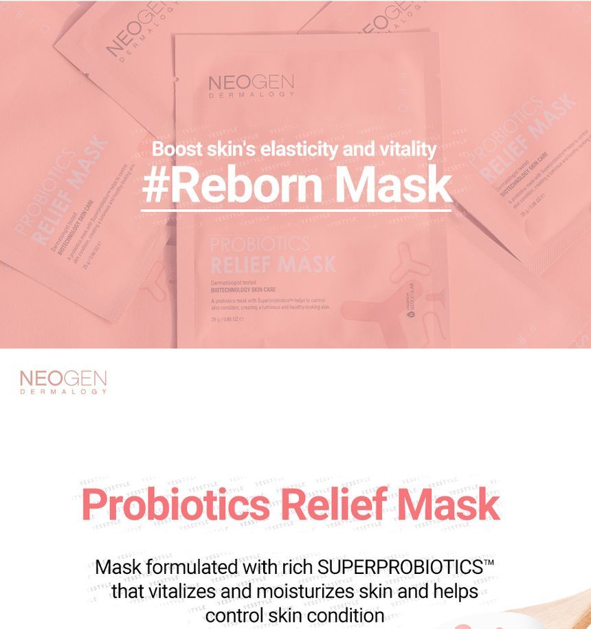 NEOGEN - Probiotics Relief Mask Set, 25g x 5 pcs, 187 g, 8809653240588